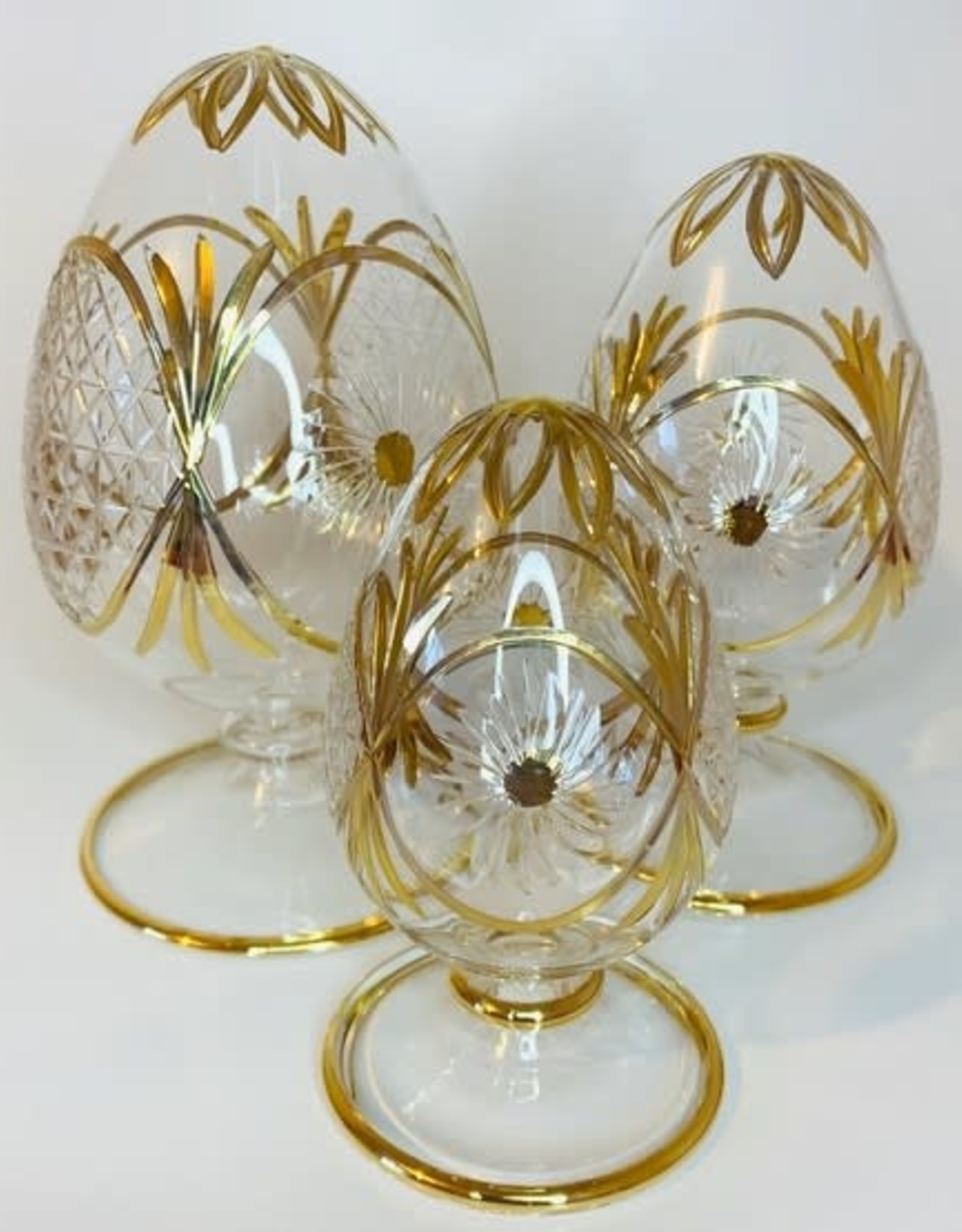 Dandarah Large Blown Glass Tabletop Egg - Gold