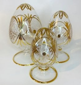 Dandarah Large Blown Glass Tabletop Egg - Gold