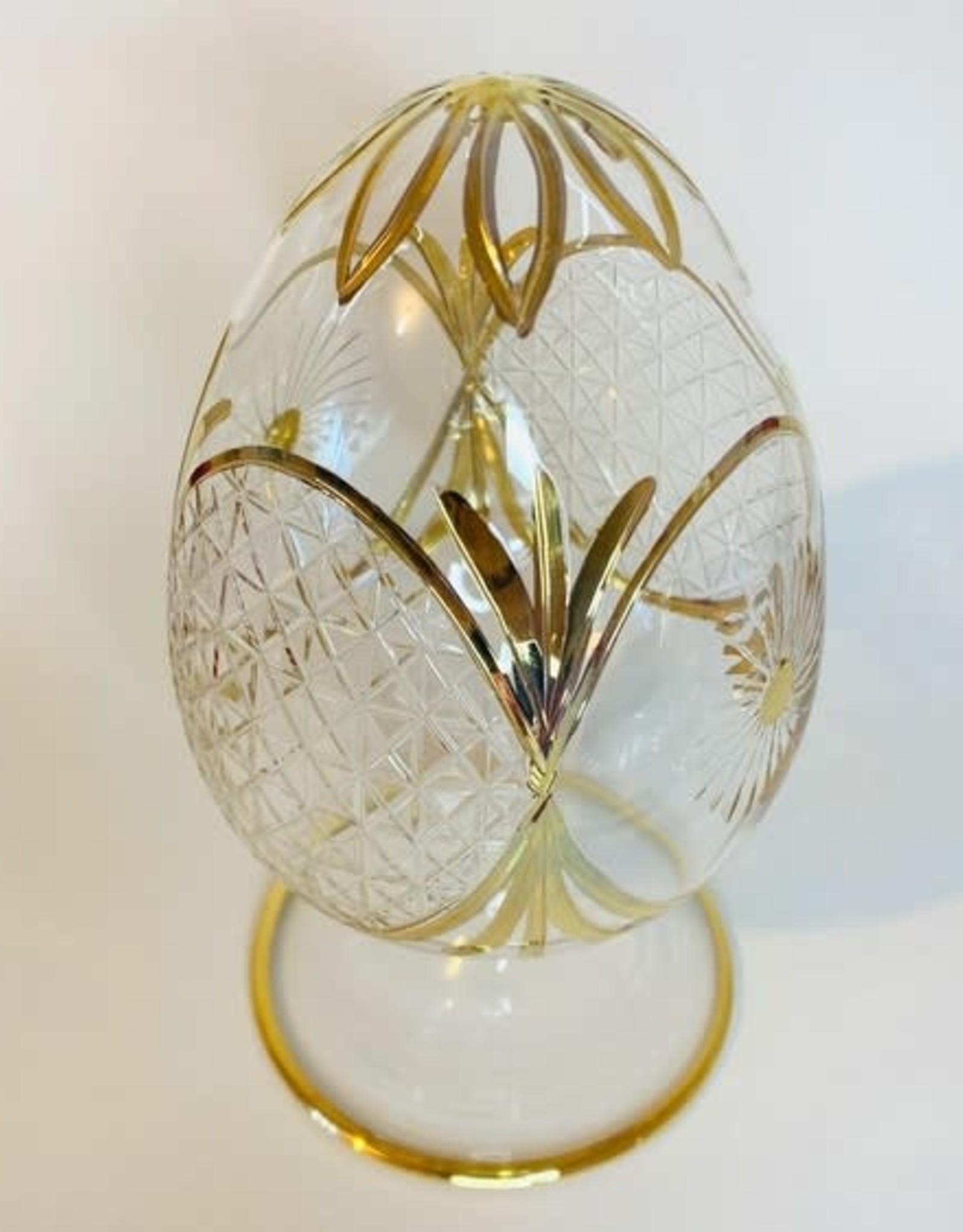 Dandarah Large Blown Glass Tabletop Egg - Gold
