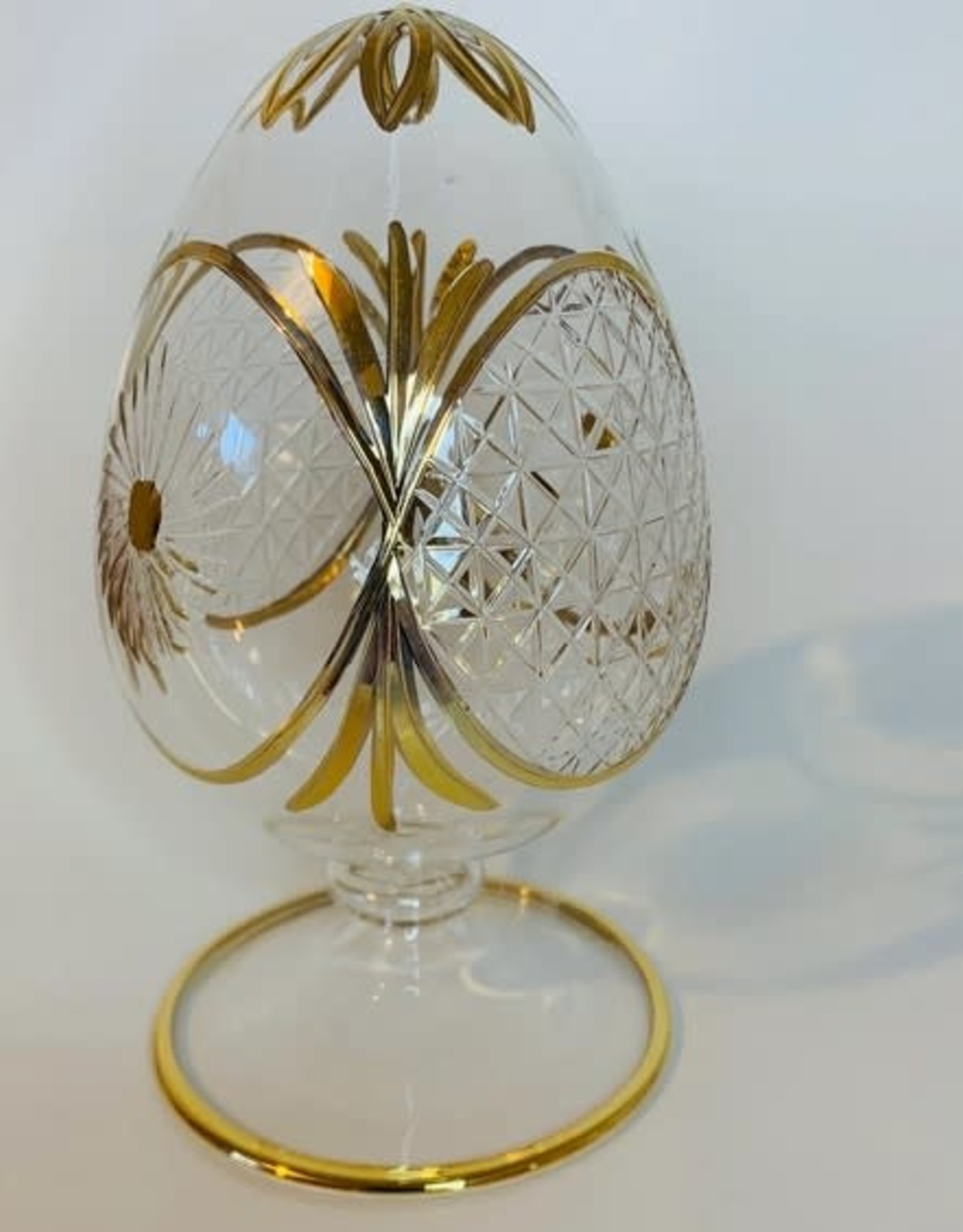 Dandarah Medium Blown Glass Tabletop Egg - Gold