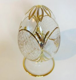 Dandarah Small Blown Glass Tabletop Egg - Gold