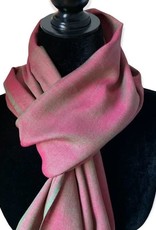 Dandarah Solid Handwoven Scarf - Green & Fuchsia