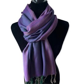 Dandarah Striped Handwoven Scarf - Periwinkle