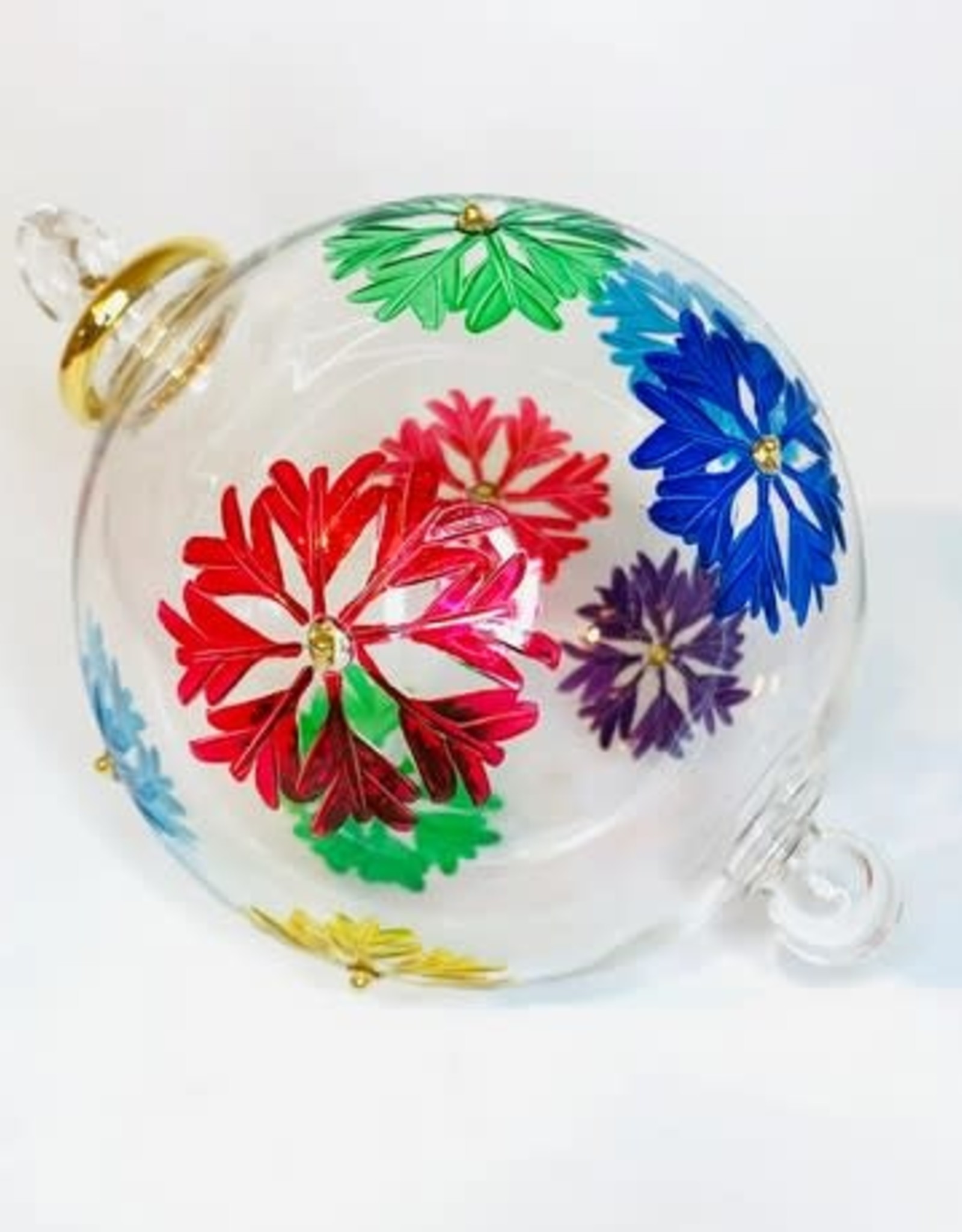 Dandarah Blown Glass Ornament - Colored Snow Flakes
