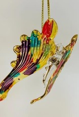 Dandarah Blown Glass Ornament - Yellow Butterfly