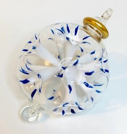 Dandarah Blown Glass Ornament - White Blossoms