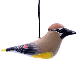 Women of the Cloud Forest Cedar Waxwing Balsa Ornament