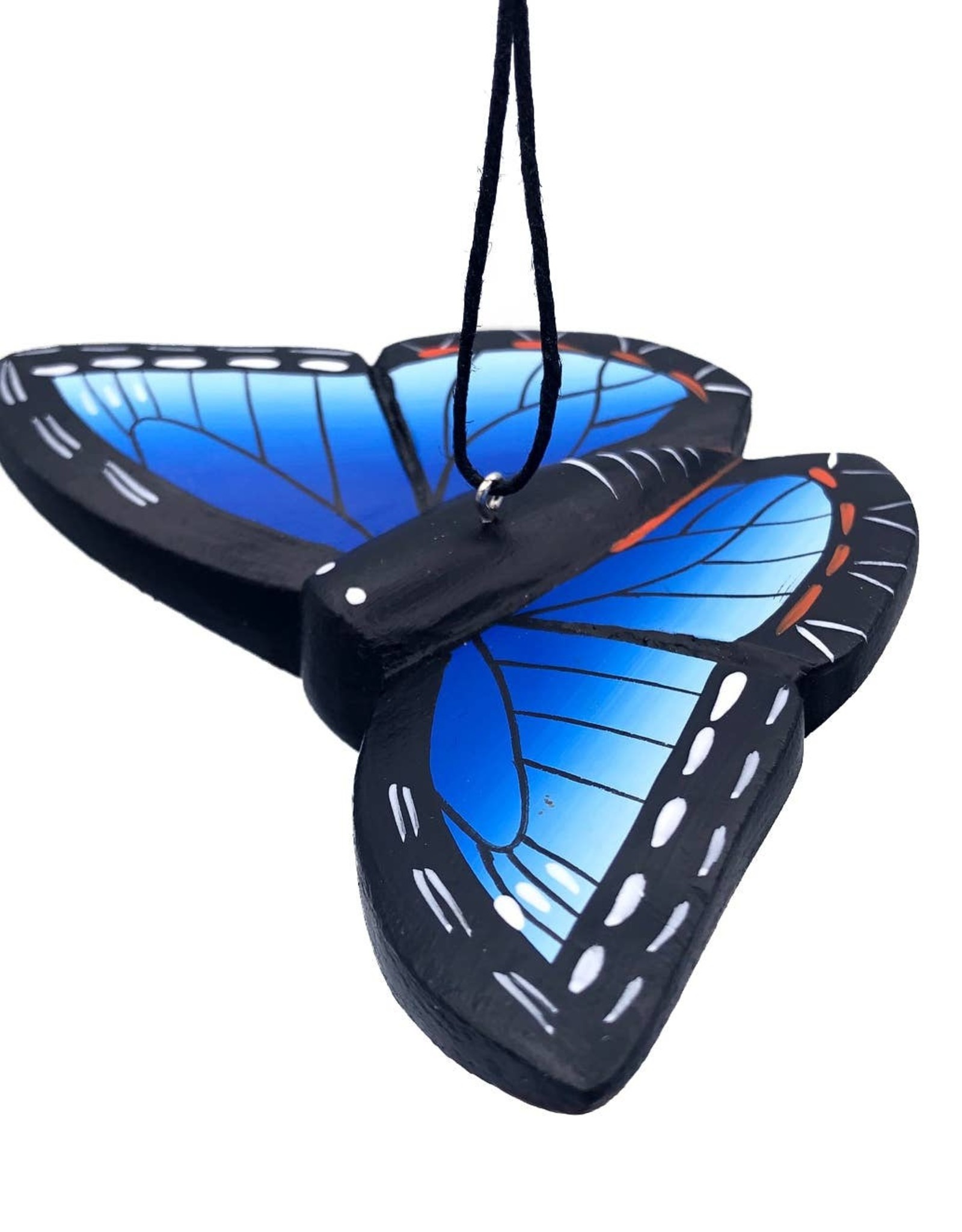 Women of the Cloud Forest Blue Morpho Butterfly Balsa Ornament