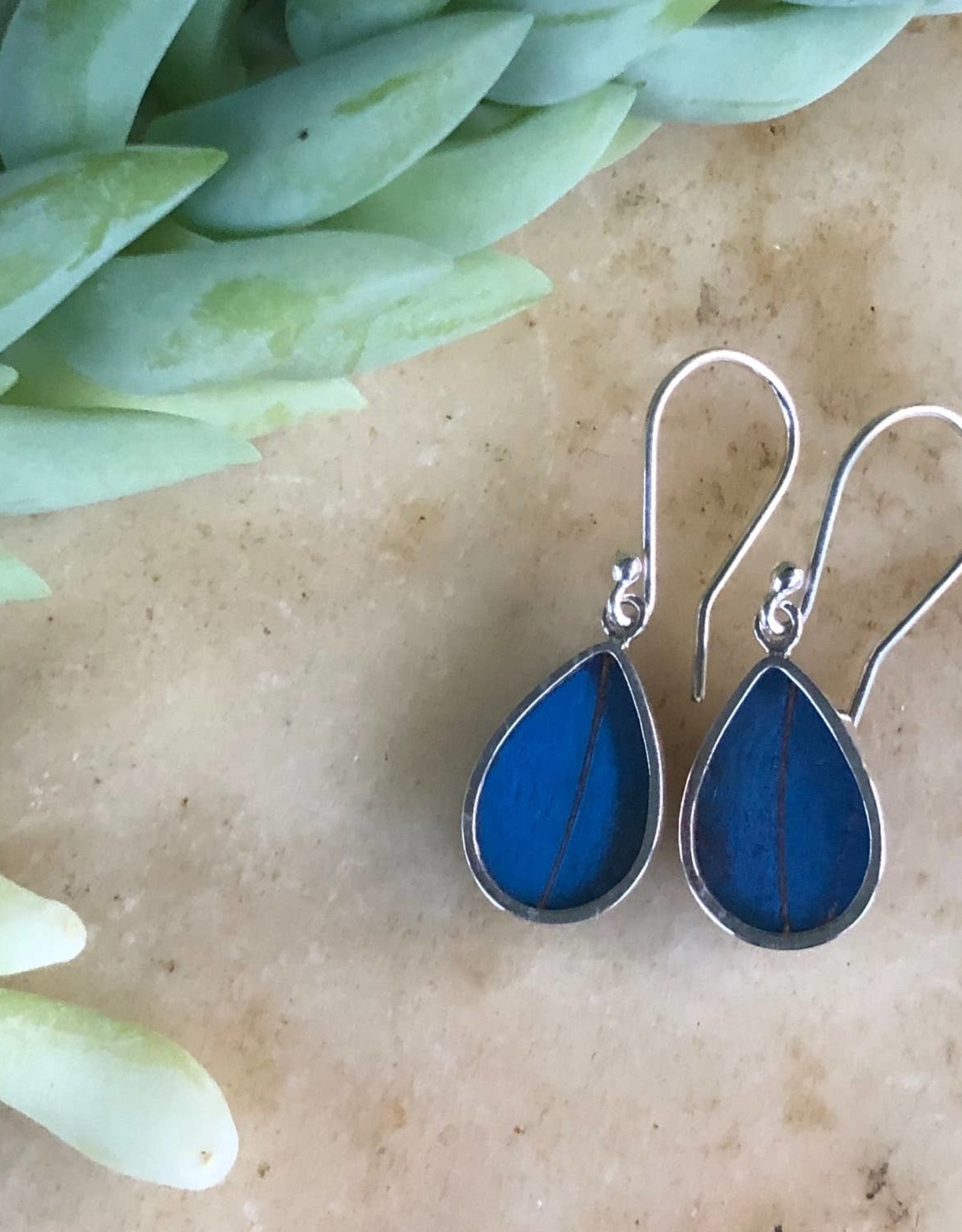 Women of the Cloud Forest Blue Morpho Butterfly Earrings