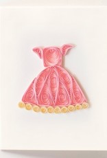 Quilling Card Quilled Pink Dress Gift Enclosure Mini Card
