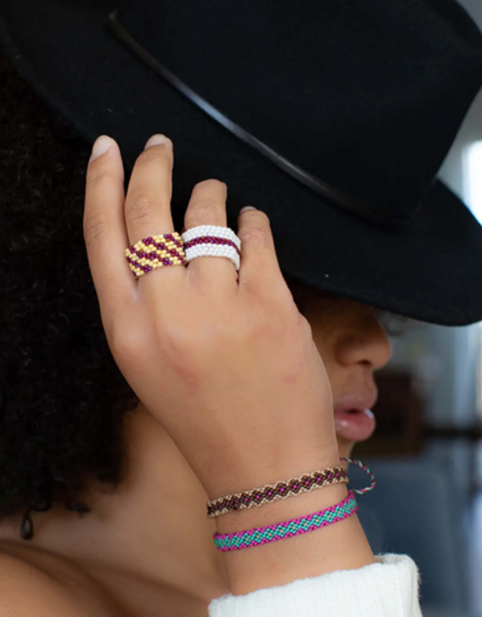 Lucia's Imports thin Beaded Ring