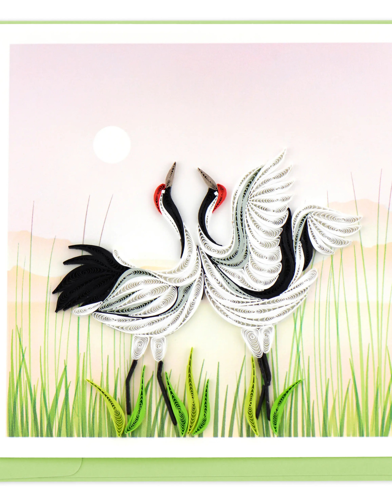 Quilling Card Quilled Black & White Cranes Card