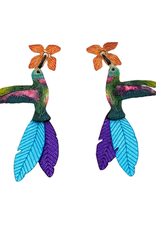 Tulia Artisans Ruby-Throated Hummingbird Beaded Earrings (Small)