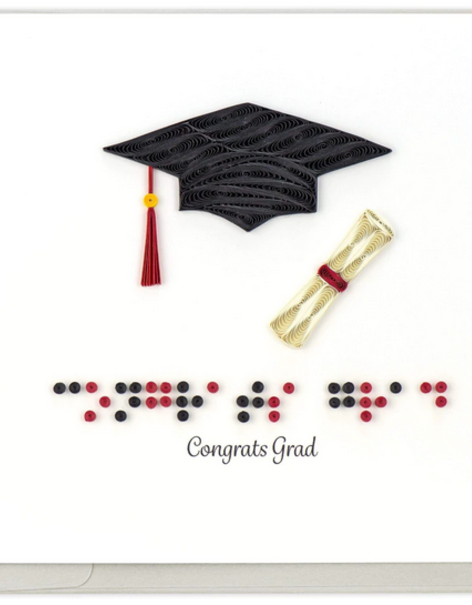 Quilling Card Quilled Braille Congrats Grad Card