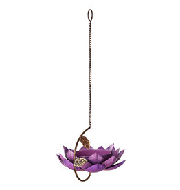 Serrv Rani Hanging Lotus Bird Feeder - Purple