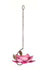 Serrv Rani Hanging Lotus Bird Feeder - Pink