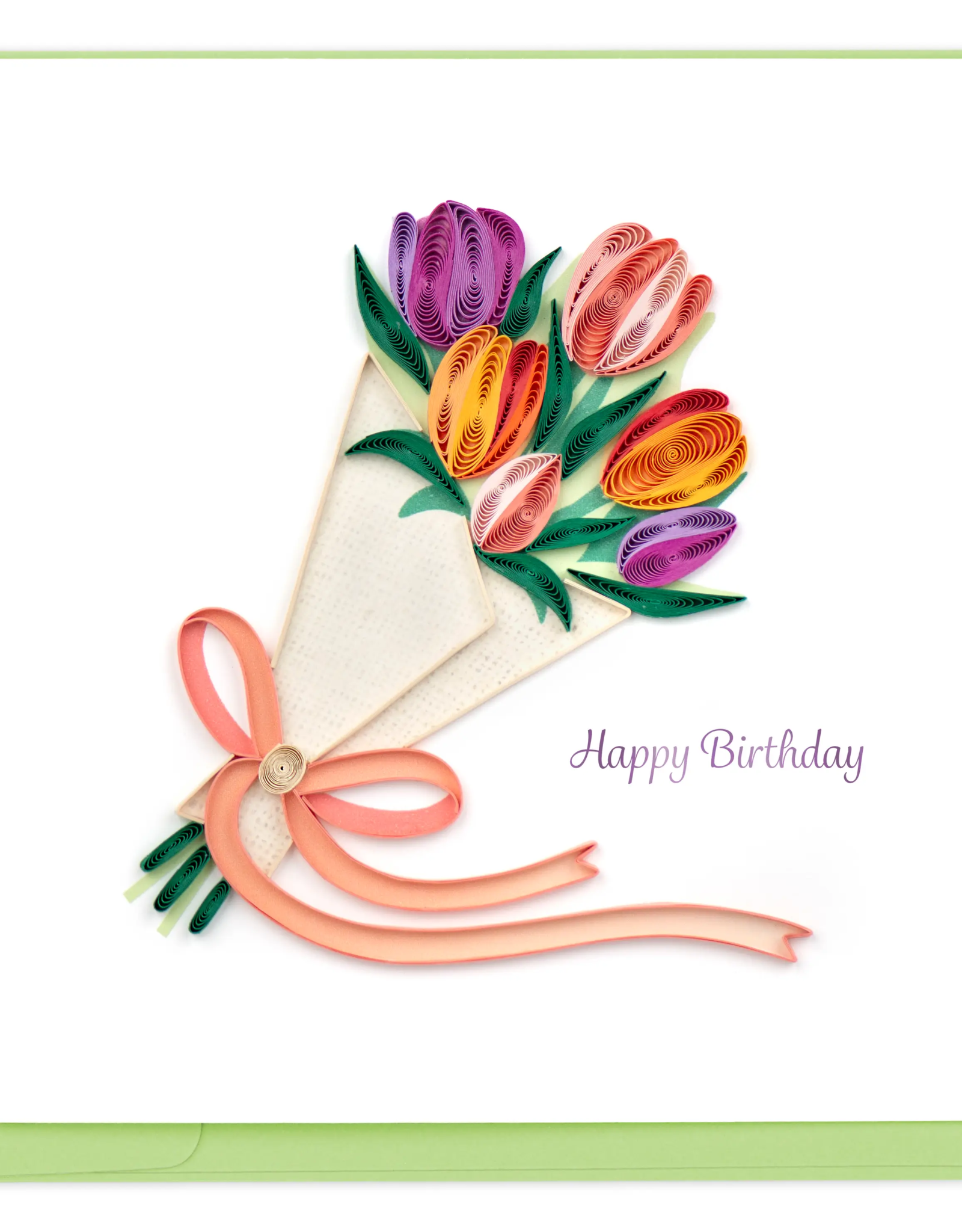 Quilling Card Quilled Happy Birthday Tulip Bouquet Card