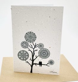 Koru Street Growing Paper Greeting Card - Mandala Tree