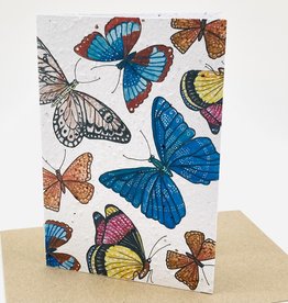 Koru Street Growing Paper Greeting Card - Butterfly Print