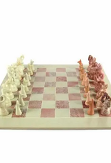 Global Crafts Animal Chess Set - Soapstone, 15" board