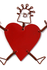 Global Crafts Dancing Girl Heart Body Pins in Red