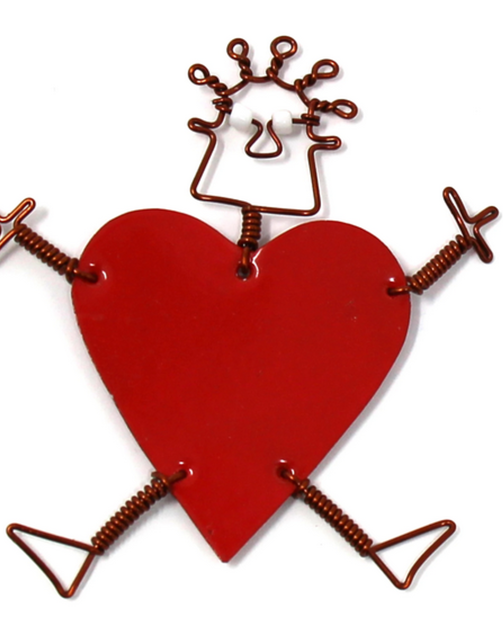 Global Crafts Dancing Girl Heart Body Pins in Red