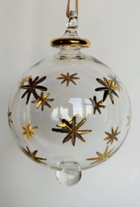 Dandarah Blown Glass Ornament - Gold Stars