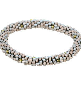 Ten Thousand Villages Canada Bonded Bead Bracelet - Grey