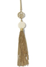 Ten Thousand Villages Canada Filigree and Bone Tassel Necklace