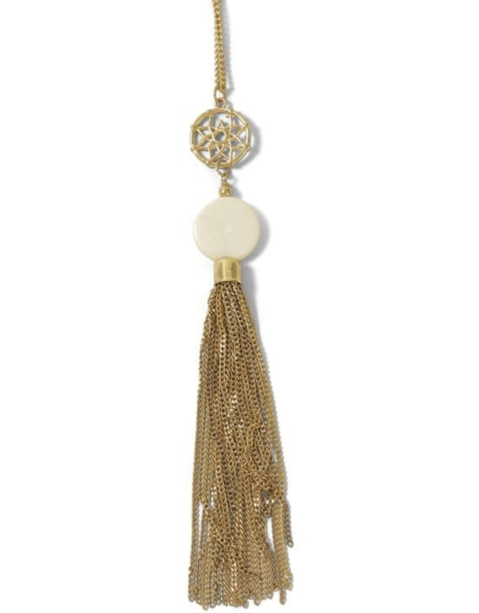 Ten Thousand Villages Canada Filigree and Bone Tassel Necklace