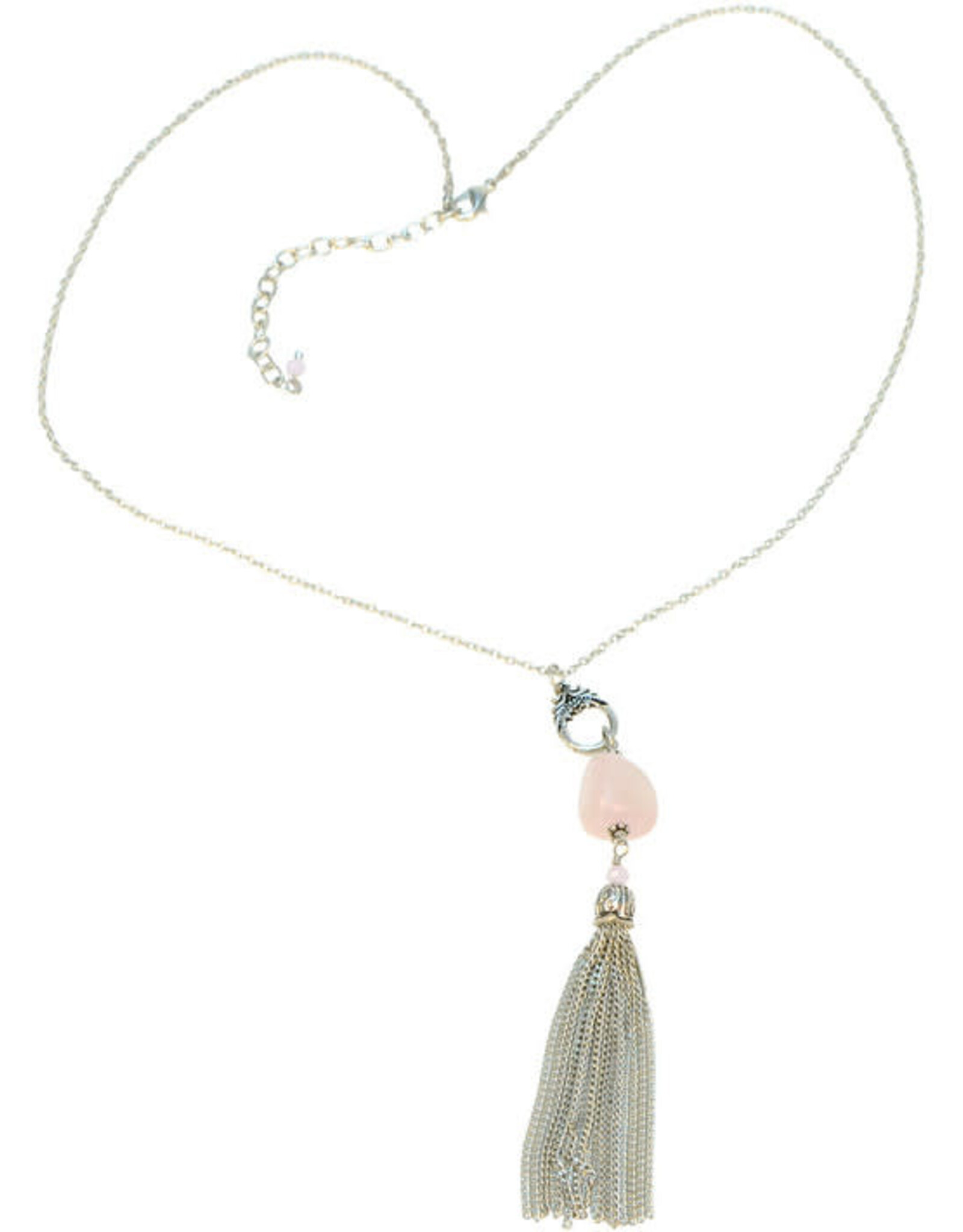 Ten Thousand Villages Canada Pink Stone Tassel Necklace