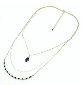 Ten Thousand Villages Canada Triple Strand Black Necklace