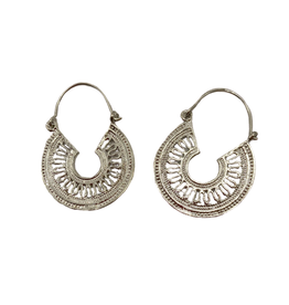 Ten Thousand Villages Canada Silver Filigree Hooped Earrings