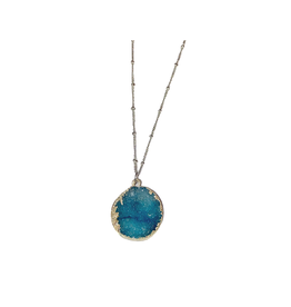 Ten Thousand Villages Canada Turquoise Geode Pendant Necklace