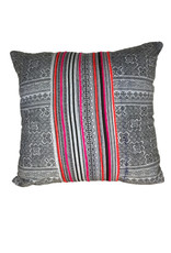 Ten Thousand Villages Canada Black and White Striped Cushion