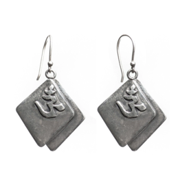 Didi Bahini Diamond Om Silver Earrings