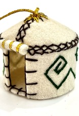 J127 Ranch Yurt Ornament - White and Green