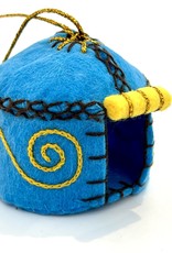 J127 Ranch Yurt Ornament - Blue and Gold
