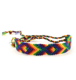 Lucia's Imports Wide Silk Rainbow Friendship Bracelet