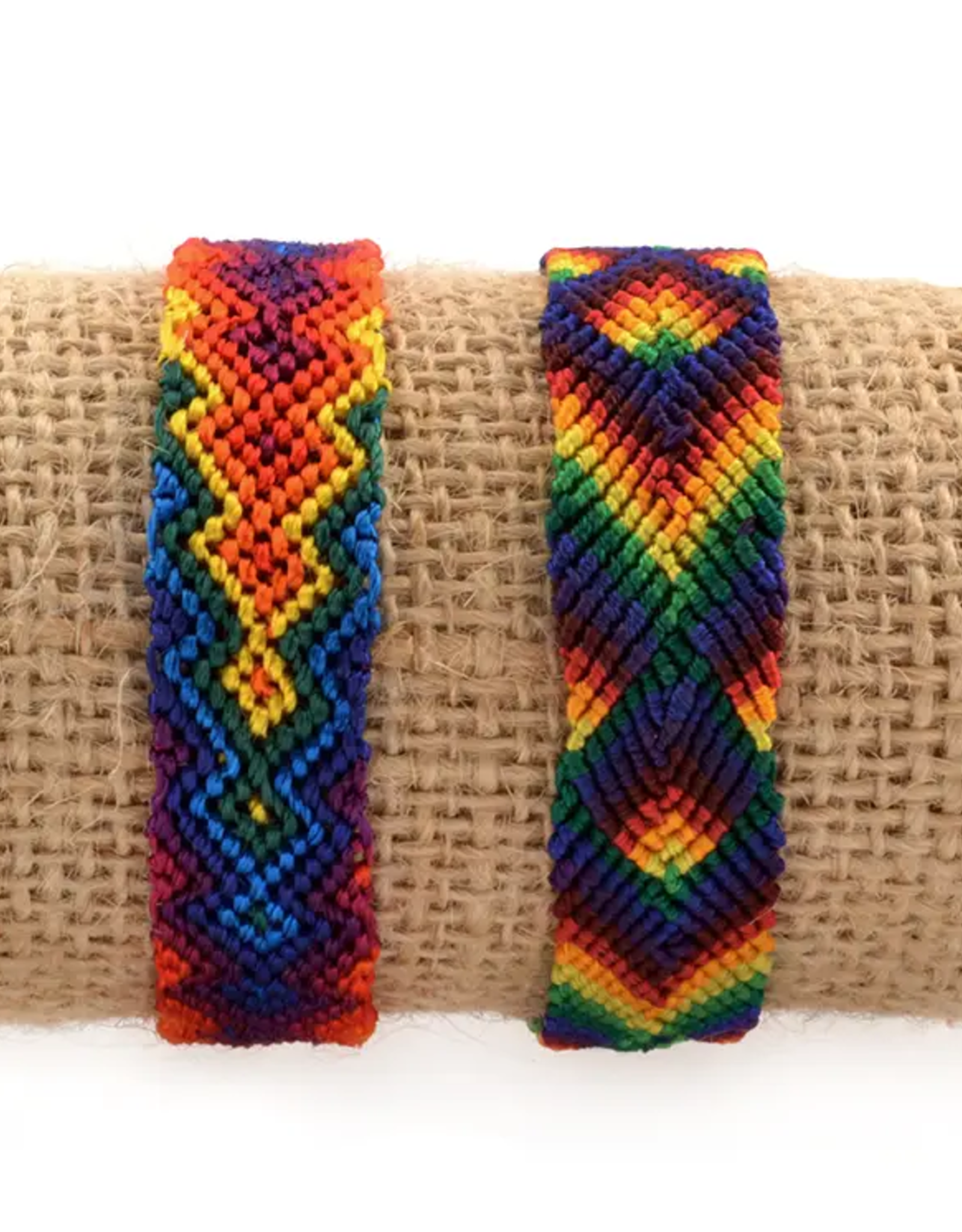 Lucia's Imports Wide Silk Rainbow Friendship Bracelet