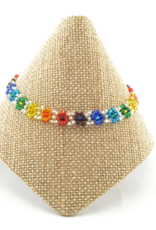 Lucia's Imports Rainbow Flower Anklet - Silver