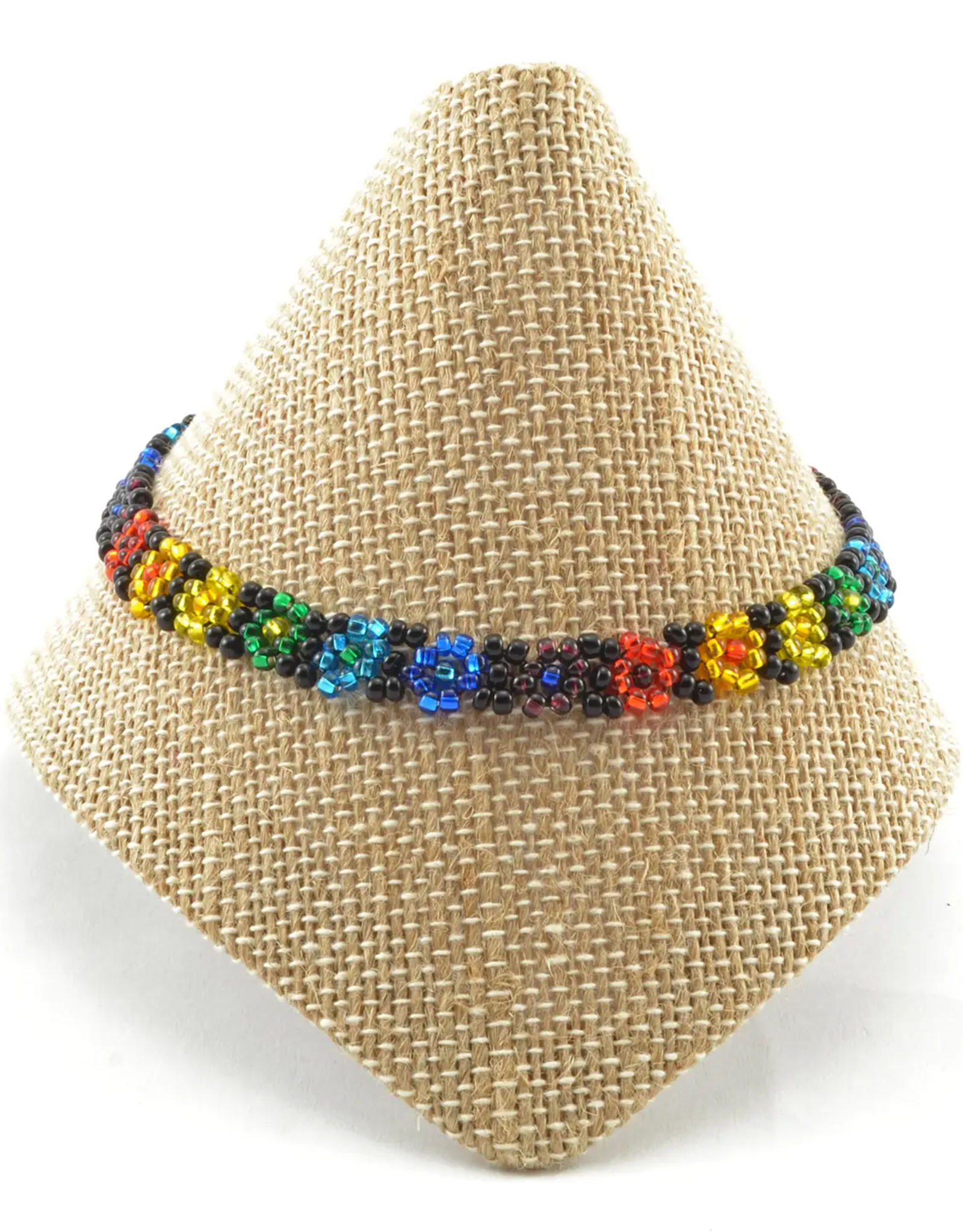 Lucia's Imports Rainbow Flower Anklet - Black