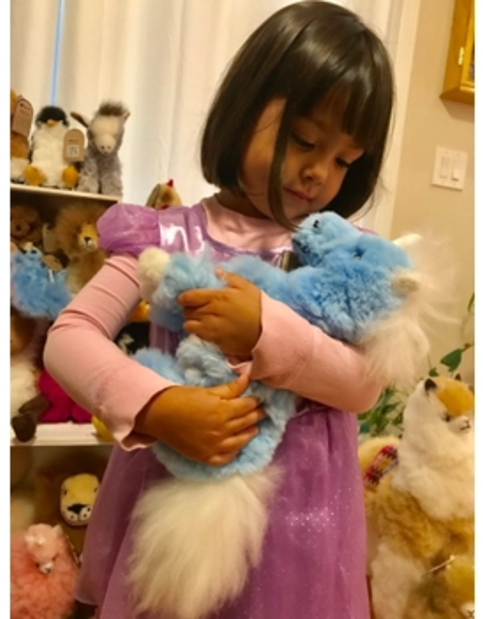 Blossom Inspirations Baby Blue Unicorn Alpaca Fur Toy