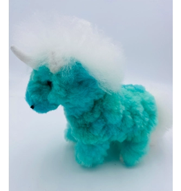 Blossom Inspirations Teal Unicorn Alpaca Fur Toy