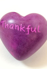 Venture Imports Word Hearts - Thankful, Pink