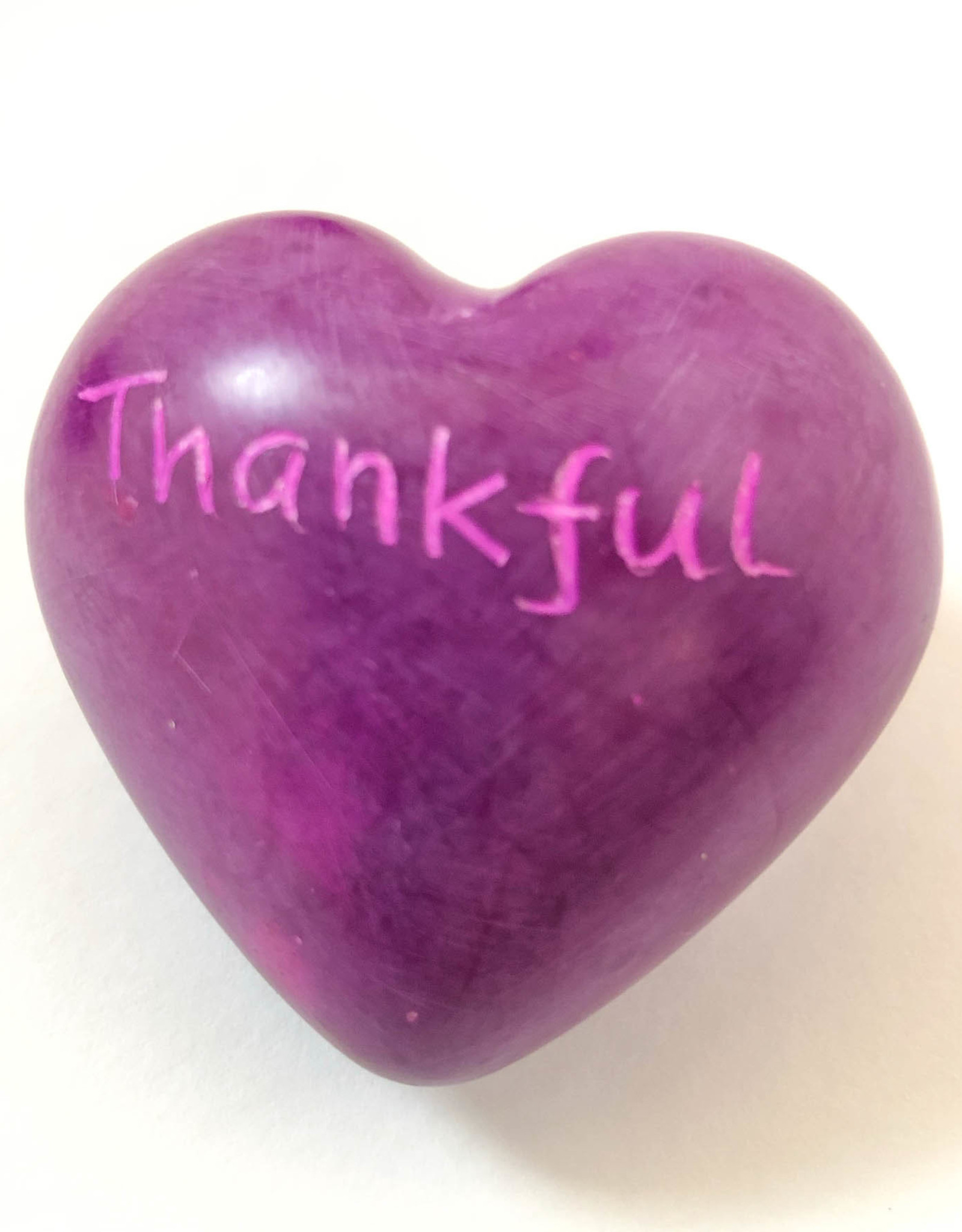 Venture Imports Word Hearts - Thankful, Pink