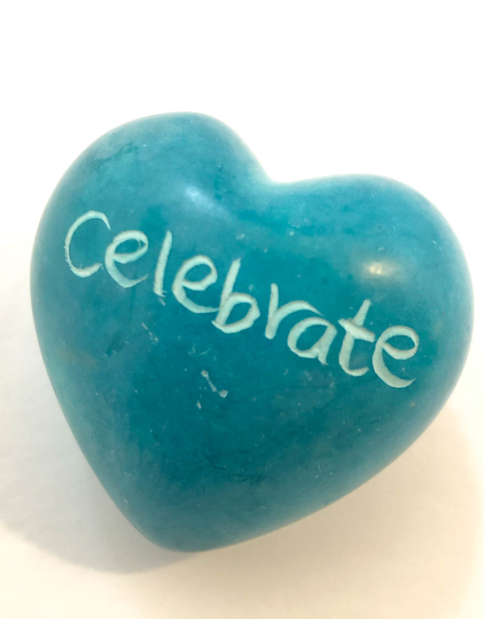 Venture Imports Word Hearts - Celebrate, Pale Blue