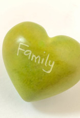 Venture Imports Word Hearts - Family, Lime Green