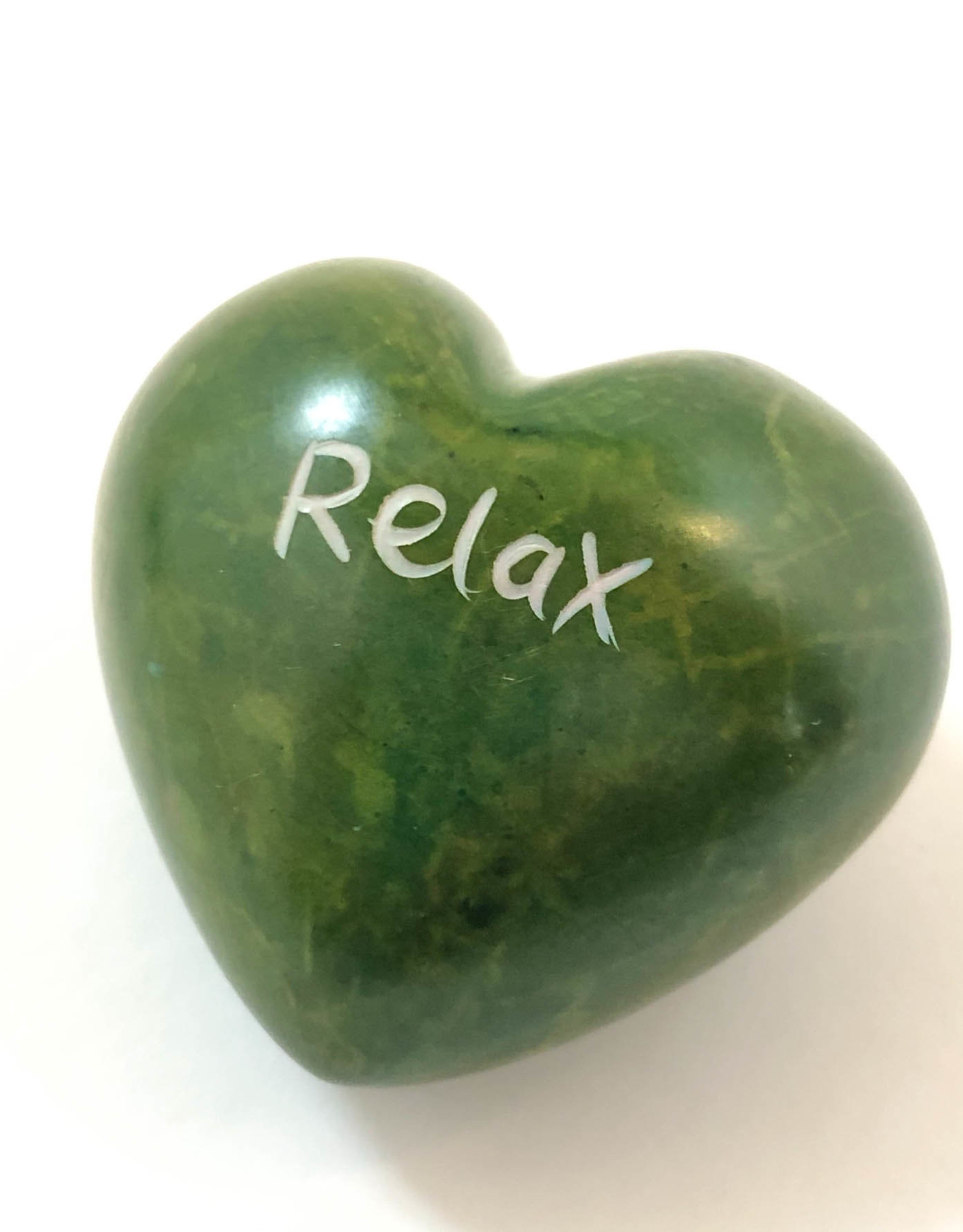 Venture Imports Word Hearts - Relax, Green