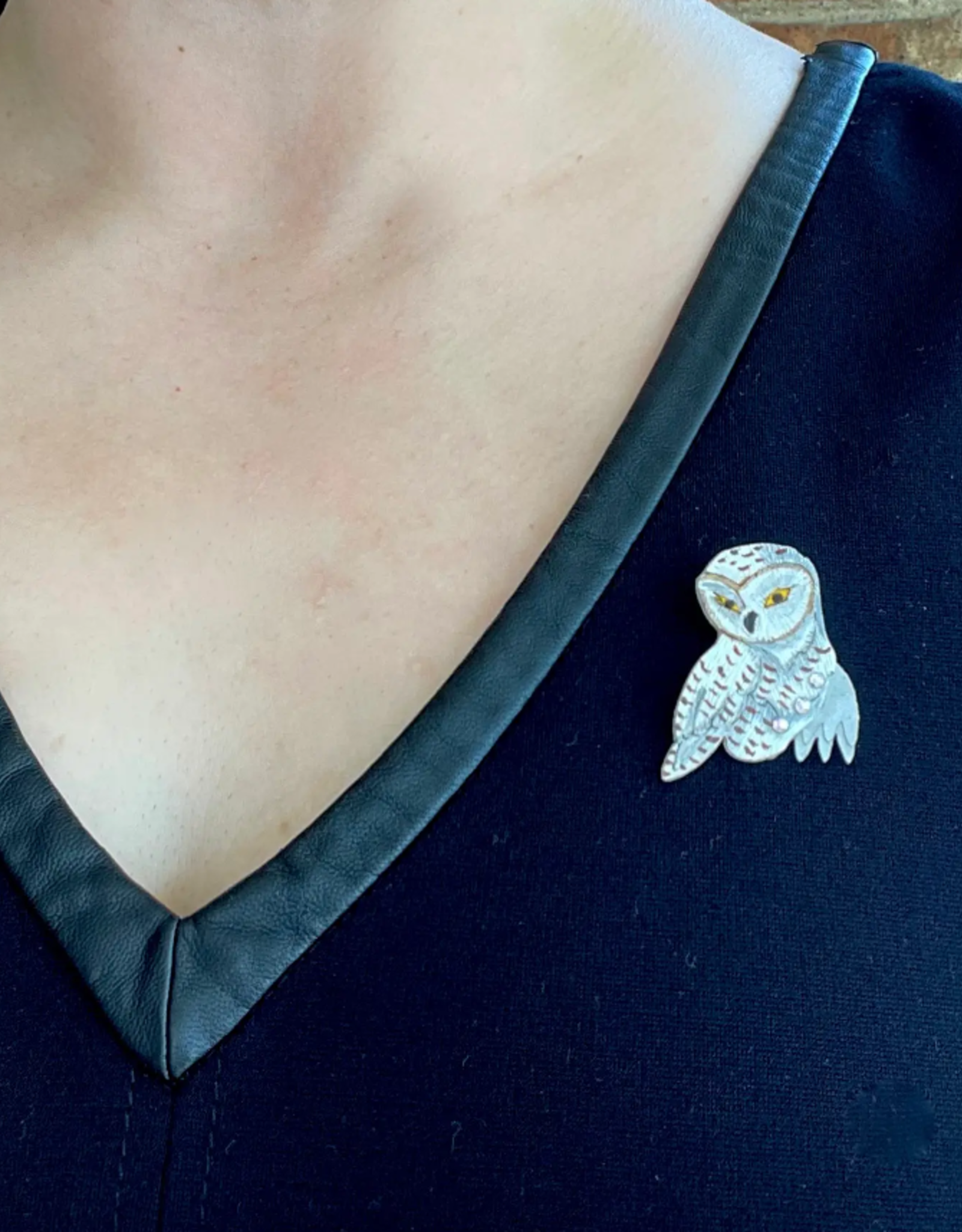 Tulia Artisans Owl Brooch